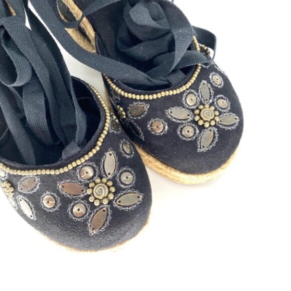 Soda women’s Black Espadrilles Embellished Shoes - 10 - Picture 4 of 5